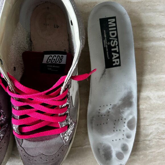 Golden Goose Women's Mid-star pink suede & glitter, Size 11 - Picture 6 of 6